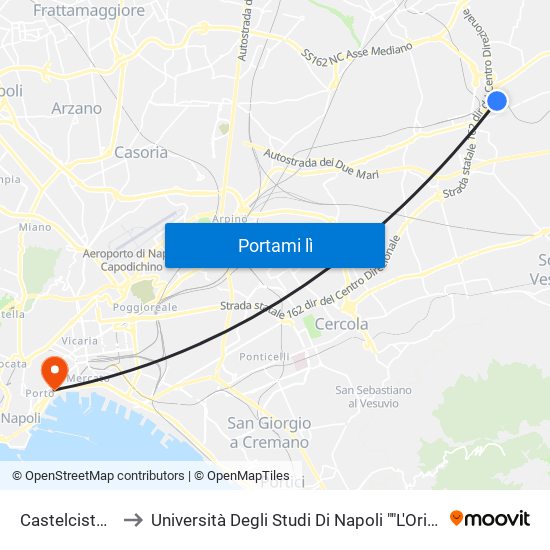 Castelcisterna to Università Degli Studi Di Napoli ""L'Orientale"" map