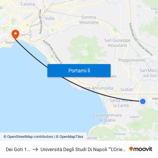 Dei Goti 175 to Università Degli Studi Di Napoli ""L'Orientale"" map