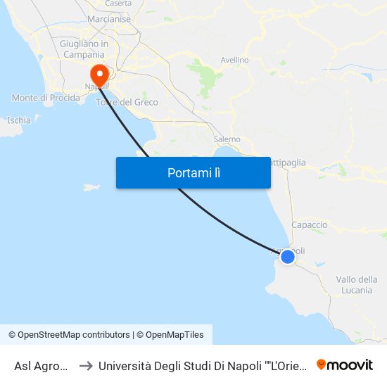 Asl Agropoli to Università Degli Studi Di Napoli ""L'Orientale"" map