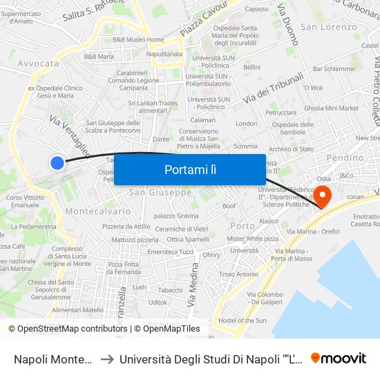 Napoli Montesanto to Università Degli Studi Di Napoli ""L'Orientale"" map