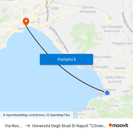 Via Nocera to Università Degli Studi Di Napoli ""L'Orientale"" map