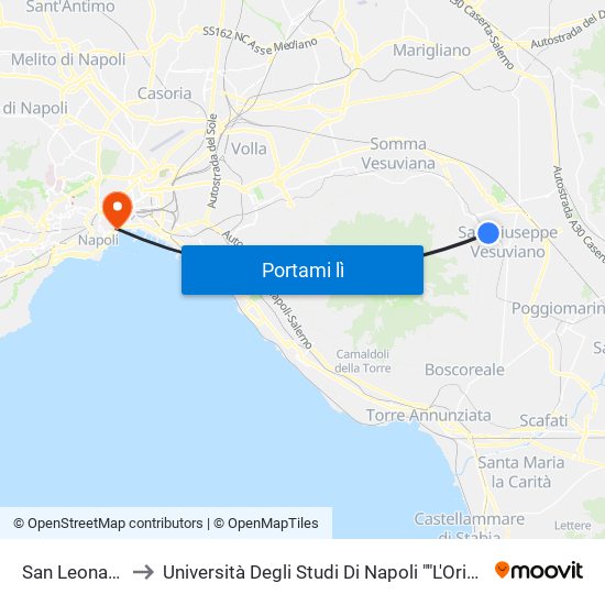 San Leonardo to Università Degli Studi Di Napoli ""L'Orientale"" map