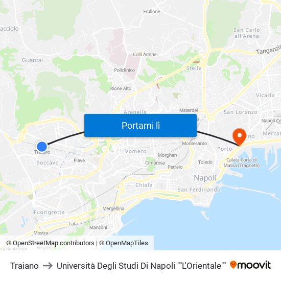 Traiano to Università Degli Studi Di Napoli ""L'Orientale"" map