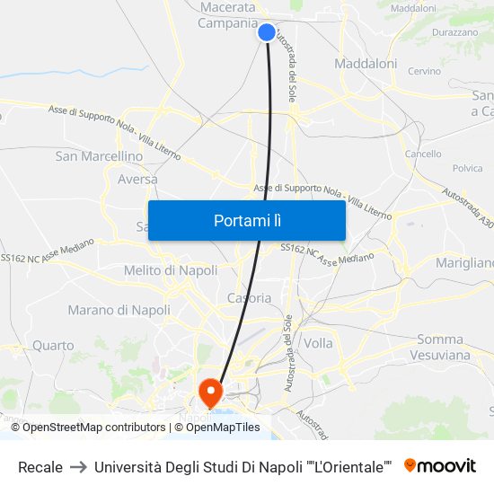 Recale to Università Degli Studi Di Napoli ""L'Orientale"" map