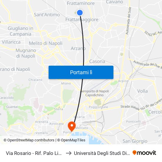 Via Rosario - Rif. Palo Limite Velocità 30 Kmh to Università Degli Studi Di Napoli ""L'Orientale"" map