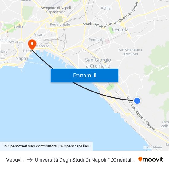 Vesuvio to Università Degli Studi Di Napoli ""L'Orientale"" map