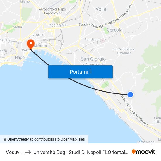 Vesuvio to Università Degli Studi Di Napoli ""L'Orientale"" map