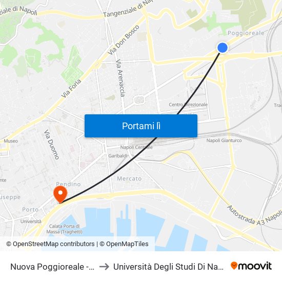 Nuova Poggioreale - Caramanico to Università Degli Studi Di Napoli ""L'Orientale"" map