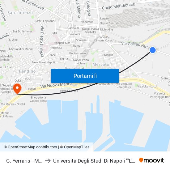 G. Ferraris - Marino to Università Degli Studi Di Napoli ""L'Orientale"" map