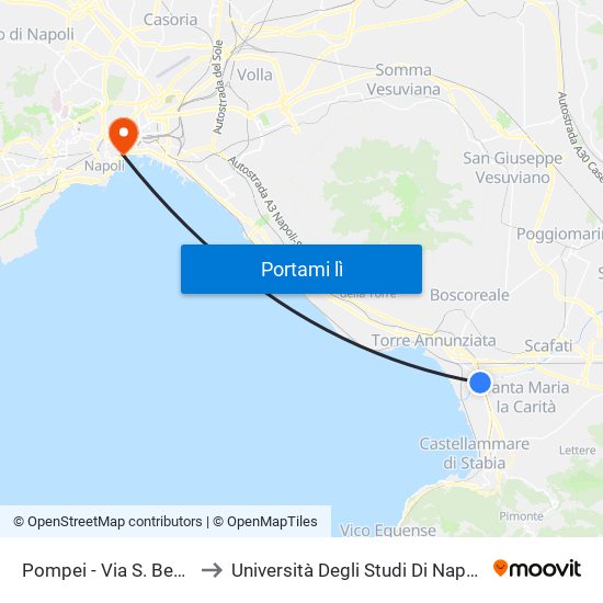 Pompei - Via S. Benedetto, 64 to Università Degli Studi Di Napoli ""L'Orientale"" map