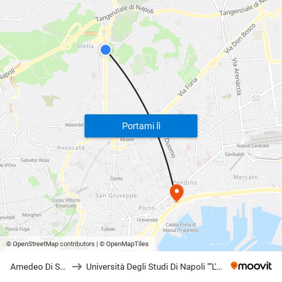 Amedeo Di Savoia to Università Degli Studi Di Napoli ""L'Orientale"" map