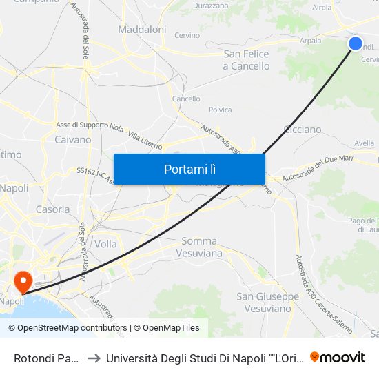 Rotondi Paolisi to Università Degli Studi Di Napoli ""L'Orientale"" map