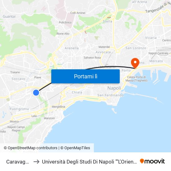 Caravaggio to Università Degli Studi Di Napoli ""L'Orientale"" map