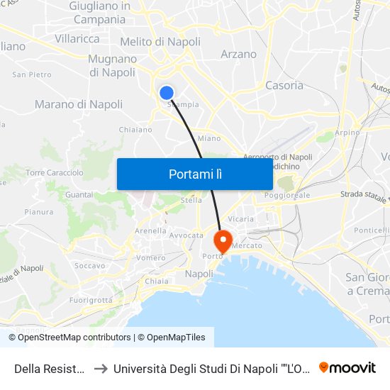 Della Resistenza to Università Degli Studi Di Napoli ""L'Orientale"" map