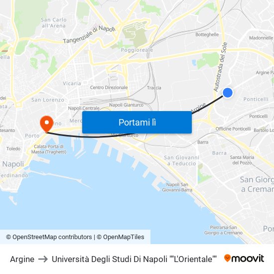 Argine to Università Degli Studi Di Napoli ""L'Orientale"" map