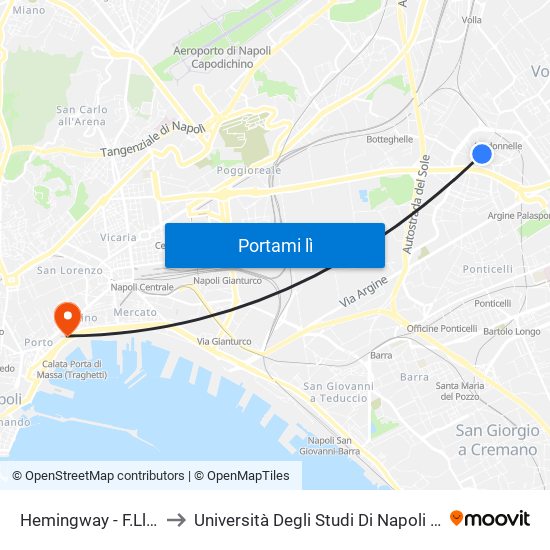 Hemingway - F.Lli Grimm to Università Degli Studi Di Napoli ""L'Orientale"" map