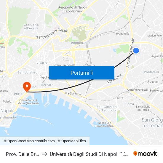 Prov. Delle Brecce to Università Degli Studi Di Napoli ""L'Orientale"" map