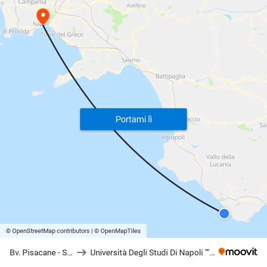 Bv. Pisacane - S. Maria to Università Degli Studi Di Napoli ""L'Orientale"" map