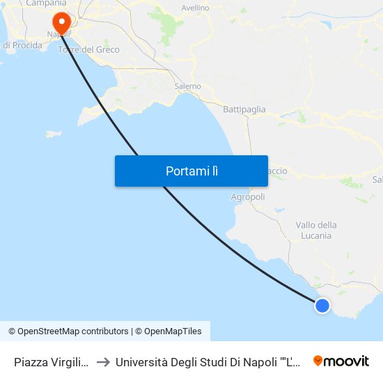 Piazza Virgilio, 15 to Università Degli Studi Di Napoli ""L'Orientale"" map