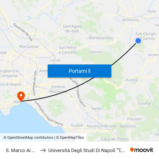 S. Marco Ai Monti to Università Degli Studi Di Napoli ""L'Orientale"" map
