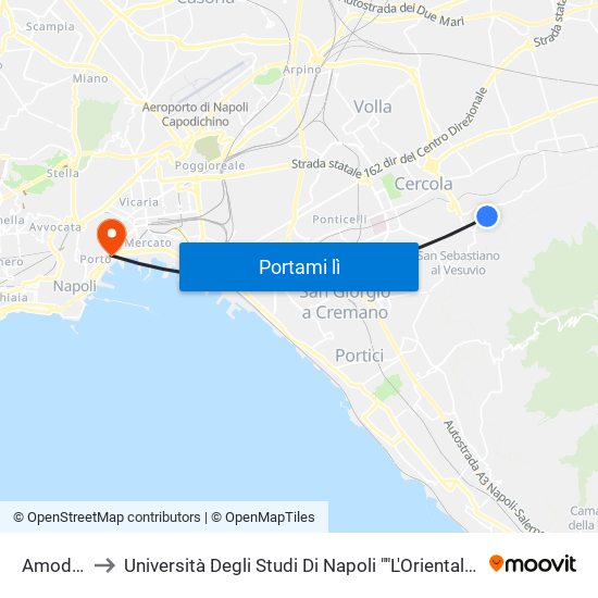 Amodio to Università Degli Studi Di Napoli ""L'Orientale"" map