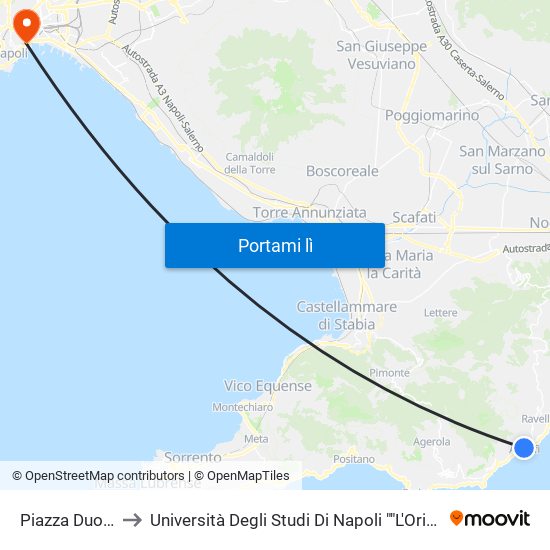 Piazza Duomo to Università Degli Studi Di Napoli ""L'Orientale"" map