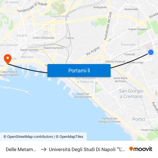 Delle Metamorfosi to Università Degli Studi Di Napoli ""L'Orientale"" map