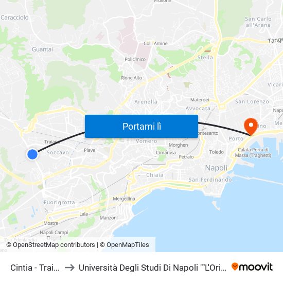 Cintia - Traiano to Università Degli Studi Di Napoli ""L'Orientale"" map