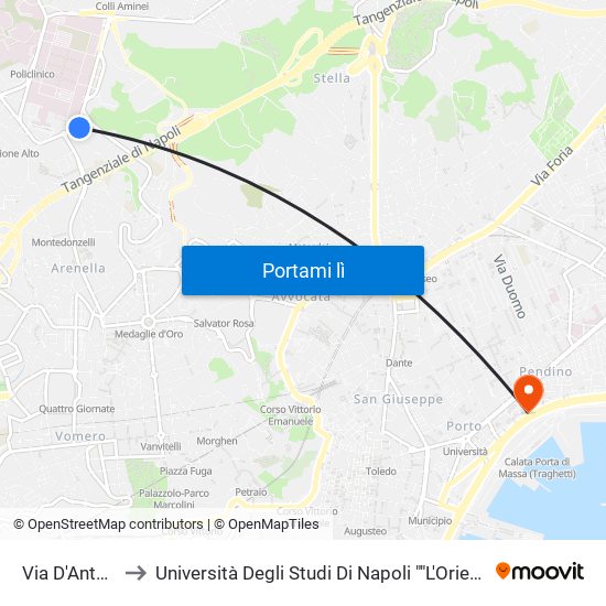 Via D'Antona to Università Degli Studi Di Napoli ""L'Orientale"" map