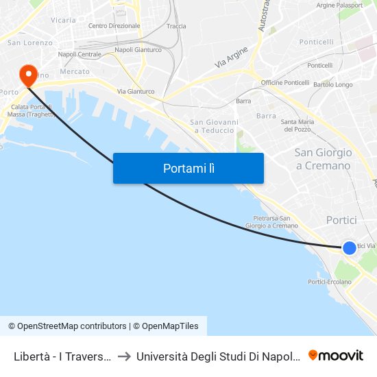 Libertà - I Traversa Libertà to Università Degli Studi Di Napoli ""L'Orientale"" map