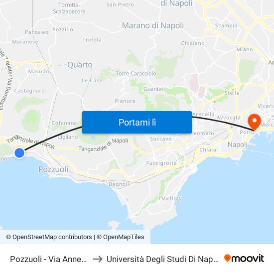 Pozzuoli - Via Annecchino, 133 to Università Degli Studi Di Napoli ""L'Orientale"" map