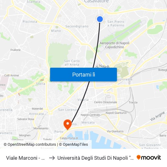 Viale Marconi - Civ. 247 to Università Degli Studi Di Napoli ""L'Orientale"" map