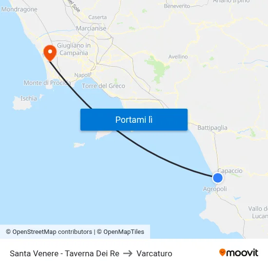 Santa Venere - Taverna Dei Re to Varcaturo map