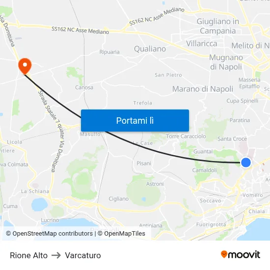 Rione Alto to Varcaturo map