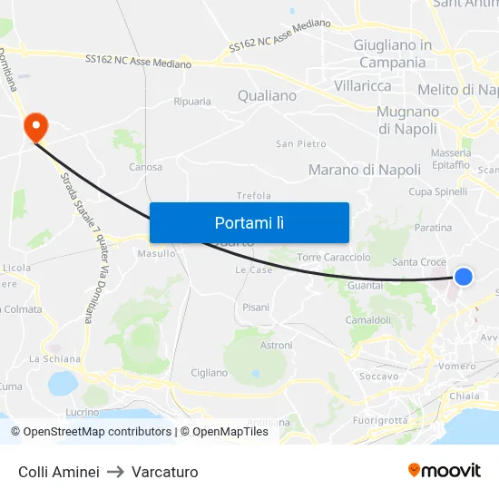 Colli Aminei to Varcaturo map