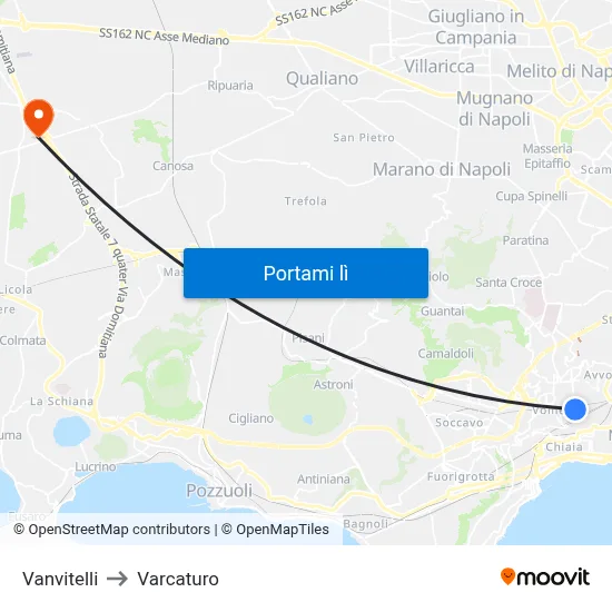 Vanvitelli to Varcaturo map