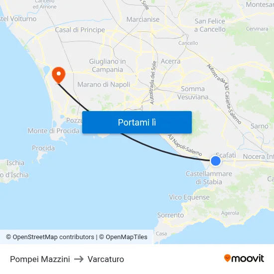 Pompei Mazzini to Varcaturo map
