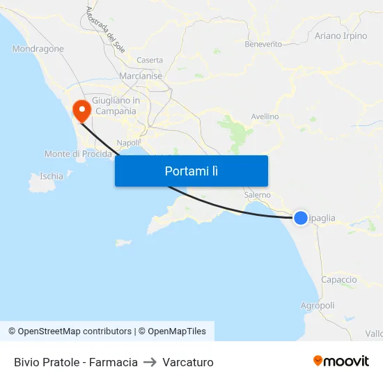 Bivio Pratole - Farmacia to Varcaturo map