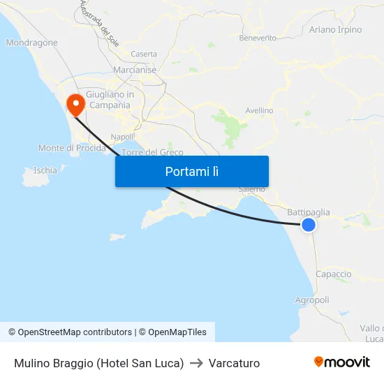 Mulino Braggio (Hotel San Luca) to Varcaturo map
