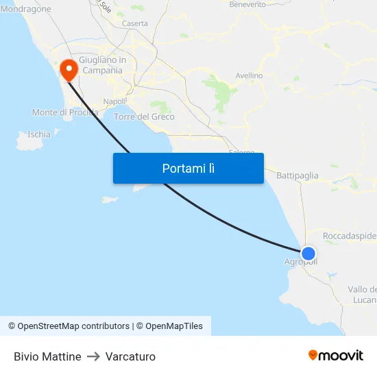 Bivio Mattine to Varcaturo map