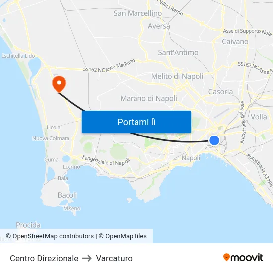 Centro Direzionale to Varcaturo map