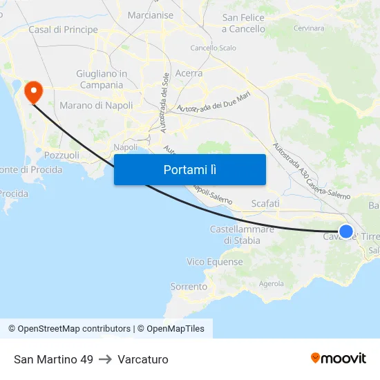 San Martino 49 to Varcaturo map