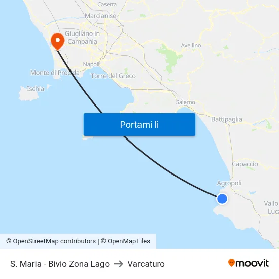 S. Maria - Bivio Zona Lago to Varcaturo map
