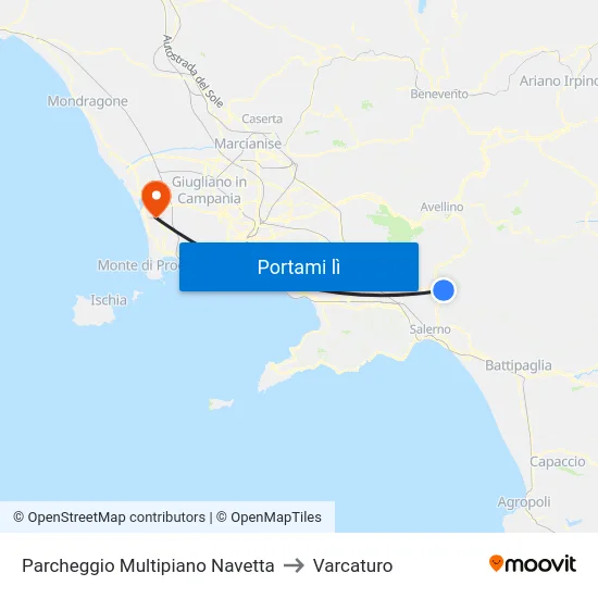 Parcheggio Multipiano Navetta to Varcaturo map