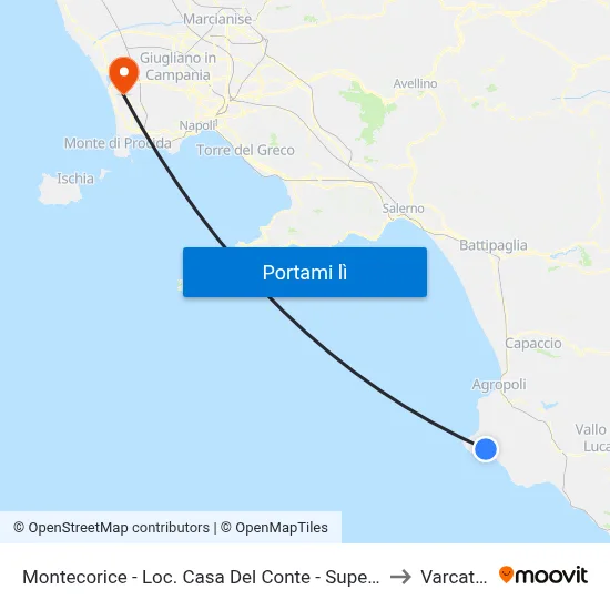 Montecorice - Loc. Casa Del Conte - Supermercato to Varcaturo map