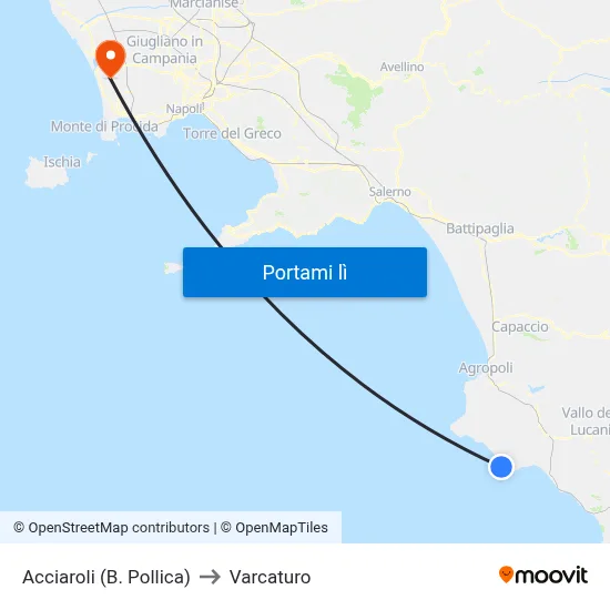 Acciaroli (B. Pollica) to Varcaturo map