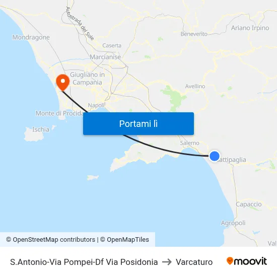 S.Antonio-Via Pompei-Df Via Posidonia to Varcaturo map