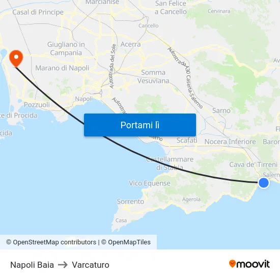 Napoli Baia to Varcaturo map