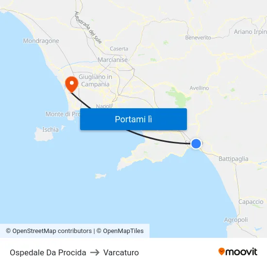Ospedale Da Procida to Varcaturo map