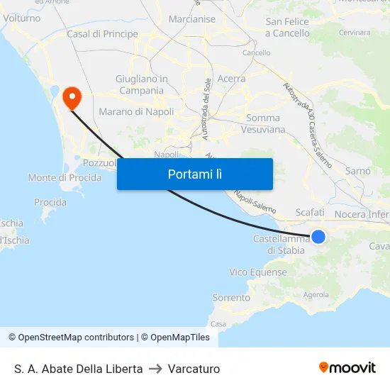 S. A. Abate Della Liberta to Varcaturo map